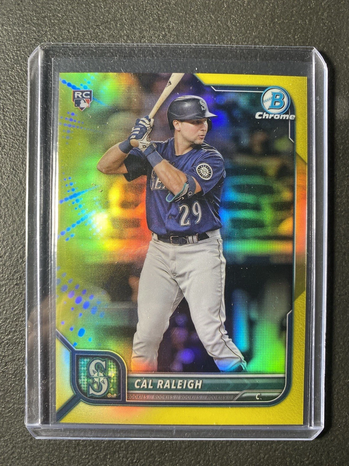 2022 Bowman Chrome Yellow Refractor /75 Cal Raleigh #51 Rookie