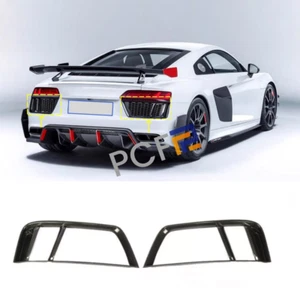 Fit For 2016-2018 Audi R8 V10 Rear Bumper Air Vent Real Carbon Covers Trim Grill - Picture 1 of 16