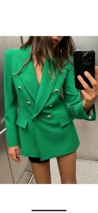 100% Authentic ZARA Tailored Double Breasted Blazer Size: S - Picture 1 of 3