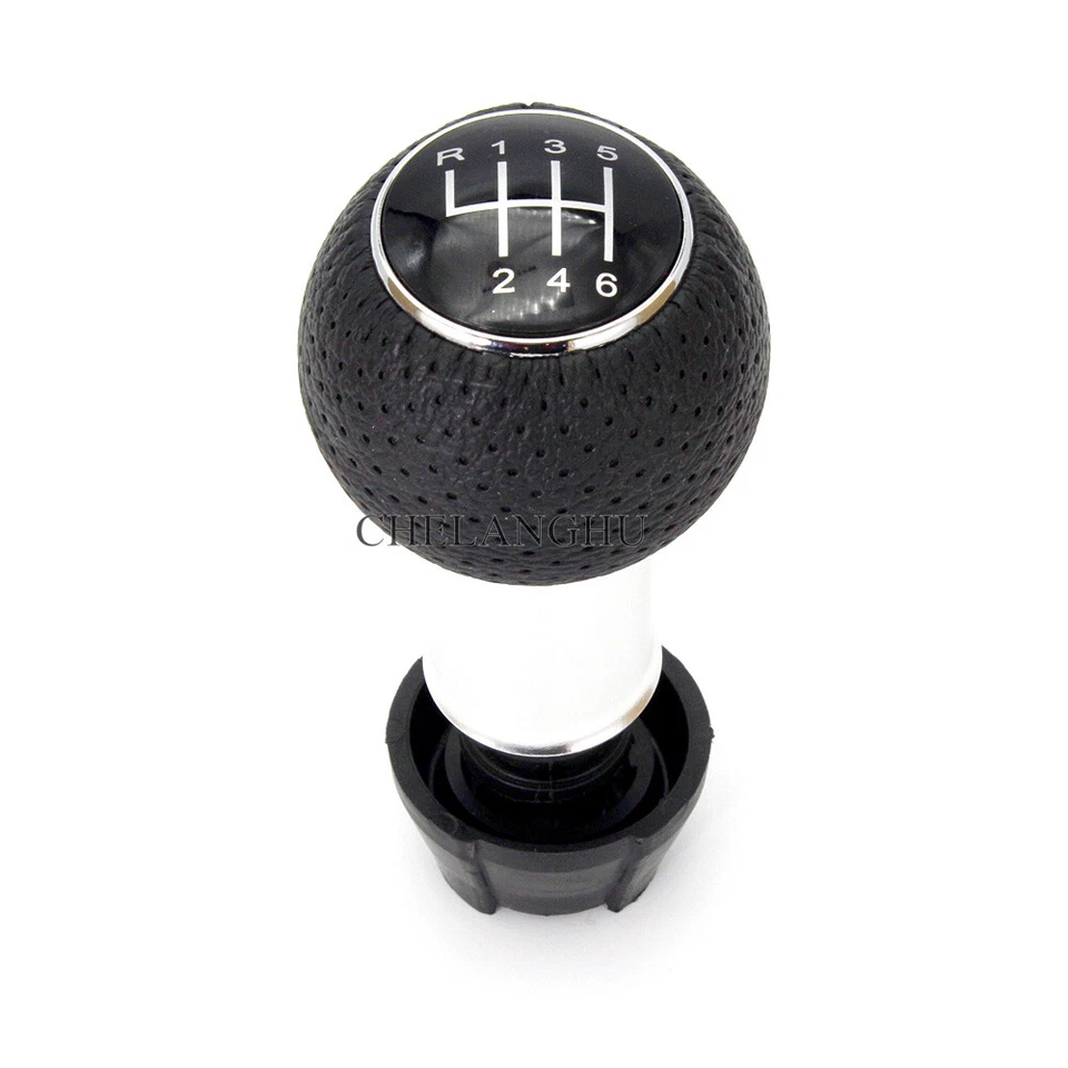 6 Speed Leather Gear Shift Knob For AUDI A1 A2 A3 A4 A5 A6 A7 A8 Q3 Q5 Q7 - Image 1 of 4