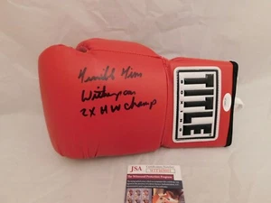 Terrible Tim Witherspoon Signed Title Red Boxing Glove Inscribed JSA (L) - Picture 1 of 1