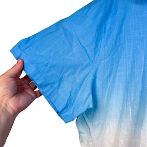 Mens Gradient Cotton Shirt Casual Button Down Short Sleeve Beach Summer Shirts - Picture 1 of 8