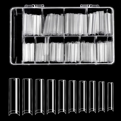 SAVITA 500pcs No C Curve Nail Tips, Extra Long Clear Artificial Nails Tapered S - Image 1 of 4