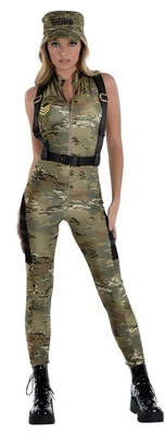 Traje de Gato Soldado Camuflaje Ejército Niña Traje Tú mismo Vestido Elegante Halloween Adulto Disfraz Foto 1 de 3