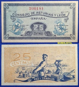 Consejo Asturias y León 25 céntimos 1937. 300181. SIN CIRCULAR. - Foto 1 di 1