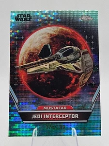 Topps Chrome Star Wars 2024 No. 82 Jedi Interceptor Mustafar Aqua Pulsar 174/199 - Picture 1 of 2