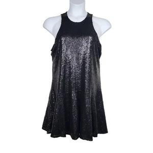 Mini Vestido Free People Mujer Sin Mangas Negro Brillo Líquido Lentejuelas Talla M - Imagen 1 de 7