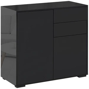 Credenza mobile portaoggetti con 2 cassetti, 2 ante soggiorno nero - Foto 1 di 10