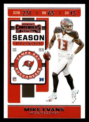 2019 Panini Contenders #82 Mike Evans Tampa Bay Buccaneers - Image 1 of 2