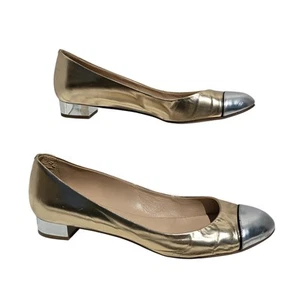 J. Ballerine Crew in pelle metallizzata Made in Italy oro e argento TAGLIA 7,5 - Foto 1 di 8
