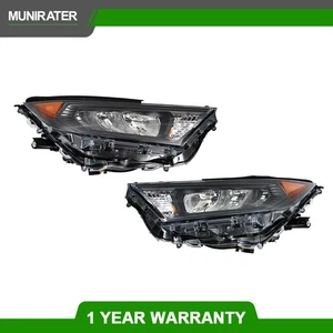 RH+LH Headlights Headlamps Pair Fit For Toyota RAV4 LE XLE 2019-2022 Black Clear - Picture 1 of 11