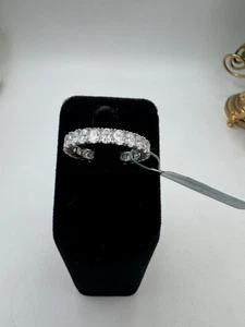Sterling Silber Moissanit Ewigkeit Band Ring Ovalschliff 4,20 ctw Größe 10 Vvsd - Bild 1 von 10