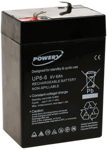 Powery Blei-Gel Akku für Peg Perego Polaris Sportsman 400 6V 6Ah (ersetzt auch 4 - Bild 1 von 3
