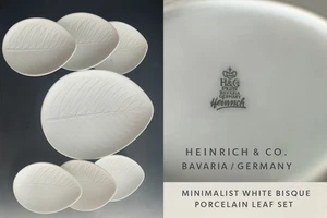 Modernes weißes Biskuitporzellan Servierblatt Set Heinrich & Co. Bavaria, Germany - Bild 1 von 8