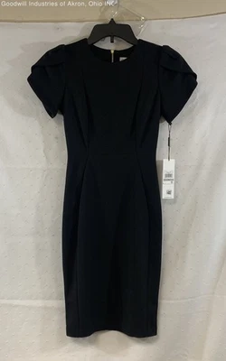 Calvin Klein Black Tulip Sleeve Sheath Dress Women's Size 0P NWT - Image 1 of 4