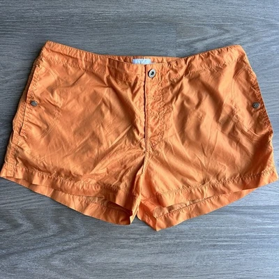Женские шорты Calvin Klein оранжевые нейлоновые размер 9 на кнопках и шнурке на талии 4 кармана - Изображение 1 из 4