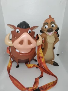 Disney Parks Timon Sipper Cup & Pumba Popcorn Bucket Lion King Animal Kingdom  - Picture 1 of 11