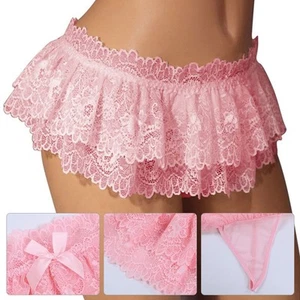 Womens Ladies Lace Mini Skirts Micro Thong High Waist Short Lingerie Underwear - Picture 1 of 13