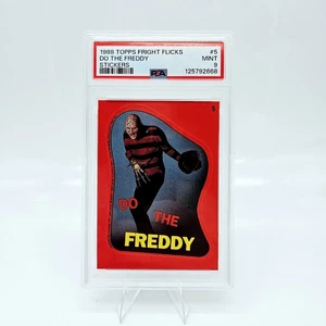 1988 Topps Fright Flicks Do the Freddy Krueger #5 PSA 9 Sticker Pop 5 - Picture 1 of 3