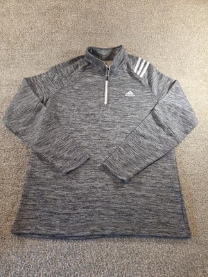 Mens ADIDAS GOLF Active Fleece MEDIUM 1/4 Zip Pullover Performance Gray Shirt - Image 1 of 4