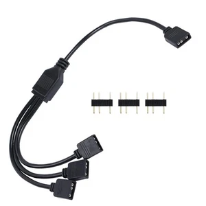 YACSEJAO ARGB Splitter Cable 5V 3Pin Addressable RGB 1 to 3 Splitter Male Pins - Picture 1 of 7