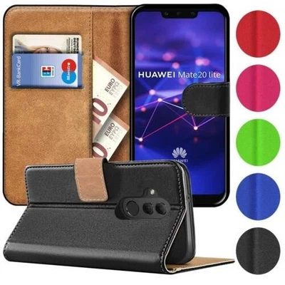 Funda Cartera Para Huawei Mate 20 Lite Cubierta De Libro Flip Bolsa Protectora - Imagen 1 de 4