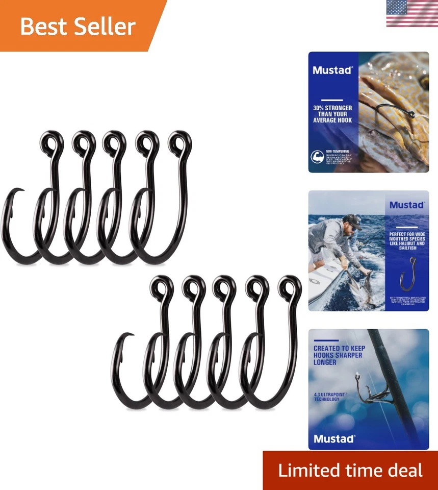 Demon Perfect 10 Count Fishing Hooks - 12/0 Black Nickel, UltraPoint Technology - Image 1 of 4