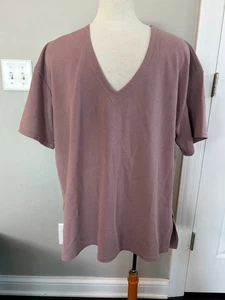 Lululemon Oversized Relaxing V-Neck Short Sleeved Top Size 12 - Picture 1 of 4