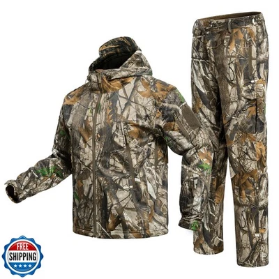 YEVHEV Quiet Hunting Clothes Suit Clothing Gear Camouflage Hoodie Jacket Pant - Image 1 of 4