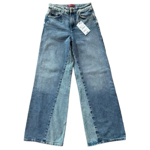 Jeans ZARA Z.02 Pierna Ancha Talla 4 Dos Tonos Vintage Lavado Denim Nuevos con Etiquetas - Imagen 1 de 8