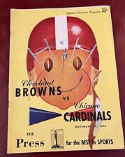 1953 Chicago Cardinals vs Cleveland Browns Football Program  NFL Vintage