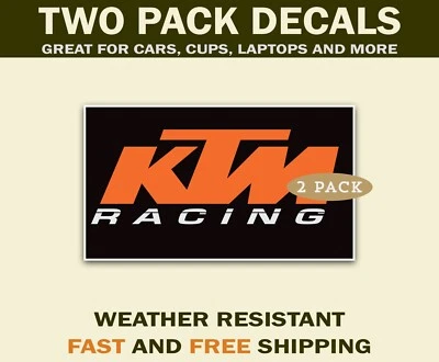 Pegatinas de vinilo KTM Racing - Calcomanías de motocicleta, juego de 2, resistentes a la intemperie Foto 1 de 2