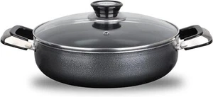 Olla antiadherente de cocina alpina 6,5 cuartos tapa de vidrio templado, mango de transporte - Imagen 1 de 8