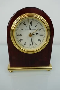 Howard Miller Arco de Palisandro Reloj de Mesa Madera Alto Brillo Latón Alarma Batería - Imagen 1 de 4