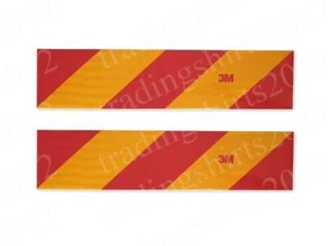 2x Red / Amber Reflective Reflex Truck Trailer Warning Sticker Decal Lorry Van - Picture 1 of 1