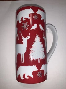Taza de leche alta Food Network 16 oz | animales del bosque | ciervos | oso | pájaro | vacaciones - Imagen 1 de 3