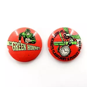Lotto di 2 spille promozionali The Green Hornet Pinback 1966 vintage - Foto 1 di 8