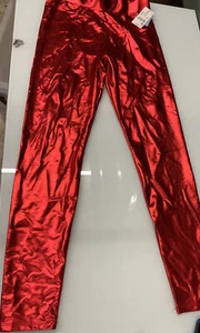 🧷 Zoe+liv Women's Lurex Leggings - Red S Small - Picture 1 of 2