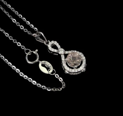 925 Sterling Silber Halskette Runde Morganit 5Mm Edelstein Schmuck 18 - Bild 1 von 4