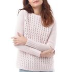 TED BAKER Ernia pale pink zig zag stitch chunky knit wool sweater jumper 1 8 XS