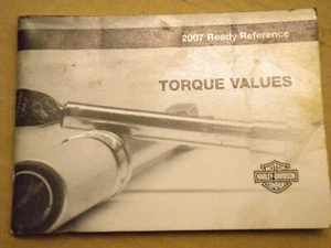 2007 Harley Motorcycle Torque Value Spec Manual XL Dyna Softail Touring VRSC - Picture 1 of 3