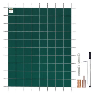 Rectangular Safety Mesh Swimming Pool Cover 18X32 FT Green Winter Outdoor - Picture 1 of 12
