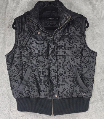 Chaleco acolchado Cruel Girl para mujer grande diseño negro cremallera completa bolsillos con capucha retro Foto 1 de 4