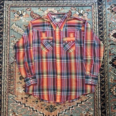 Camisa De Colección Años 60 70 Dee-Cee Arco Iris Perla A Presión Talla XL Vaquero Diente de Sierra Foto 1 de 4