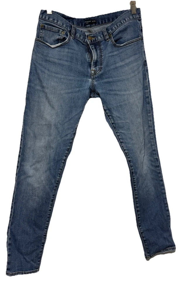 Pantalones de mezclilla Club Monaco para hombre 31x30 calce ajustado azul elástico lavado medio informales Foto 1 de 3