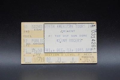 1985 KENNY ROGERS CONCERT TICKET STUB, USF SUN DOME - Image 1 of 2
