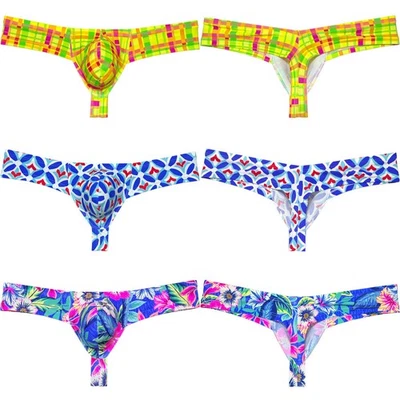 Calzoncillo de bikini descarado para hombre ropa interior tanga bolsa mini hipster calzoncillo estampado floral Foto 1 de 4