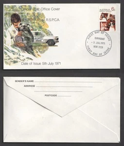 Australia 1971 RSPCA FDC. Caringbar First Day Cover. Horses, Cats, Dogs - Picture 1 of 3