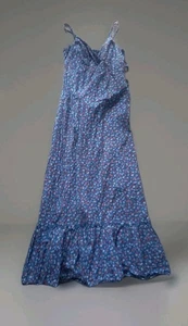 F&f Blue Floral Maxi Dress 12 Boho Hippy - Picture 1 of 3