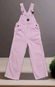 John Deere Pink Striped Bib Overalls Girls Sz 6 Country Outdoors - Picture 1 of 6